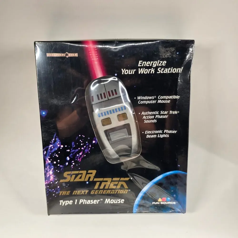 STAR TREK Unisex Type 1 Phaser Mouse TNG Vintage 1997 NIB Windows